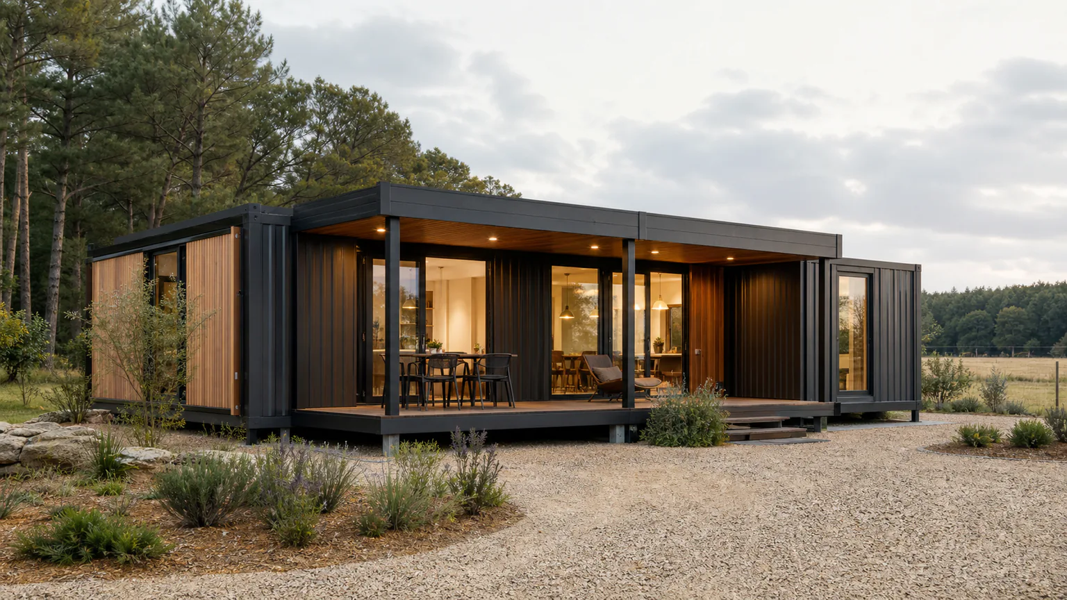Habitat modulaire contemporain inspiré du conteneur